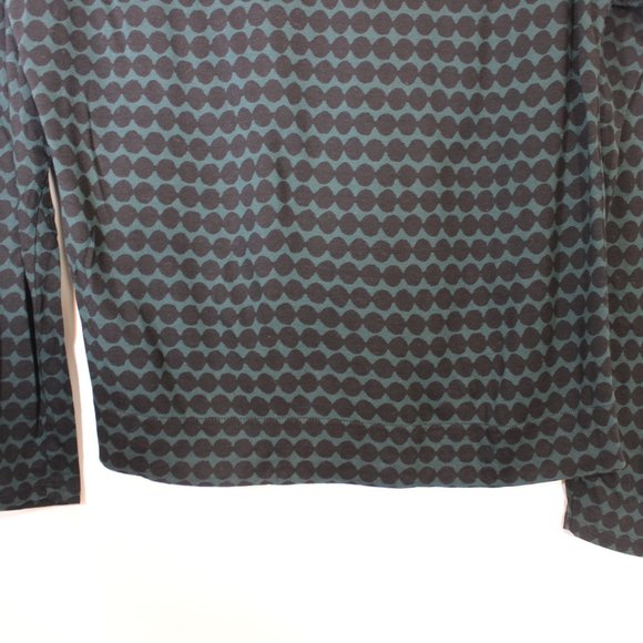 LOFT Soft Green Black Dot Zip Back Top S - Picture 3 of 6